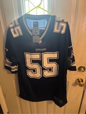 Nike Dallas Cowboys Navy and White #55 Football Jersey